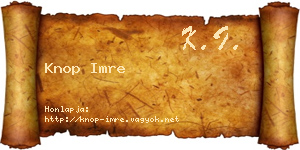 Knop Imre névjegykártya